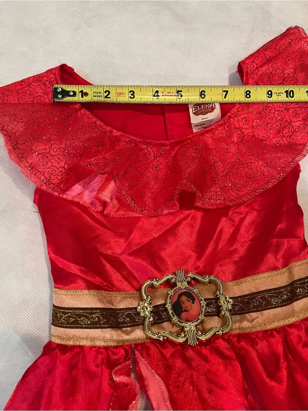 Disney Red Elena of Avalor Princess Dress with Gold Belt Accent S/P (4/6x)